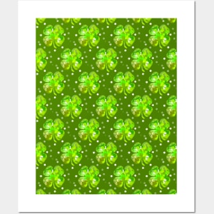 ST PADDYS Day  Four Leaf Clover - St Patricks Day Art Posters and Art